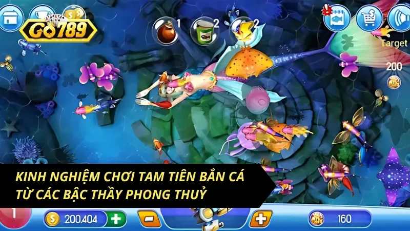 Hình minh họa kinh nghiệm bắn cá Tam Tiên GO789 với các sinh vật và mục tiêu săn thưởng